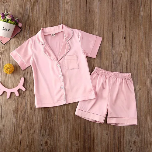 Miniatura 139 de Conjunto de pijama de manga larga con botones para niña pequeña, conjunto de ropa de dormir