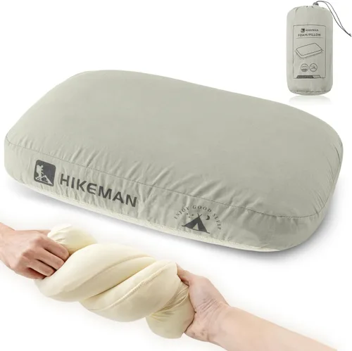 Miniatura 7 de HIKEMAN - Almohada de espuma viscoelástica para acampar - Almohada ultraligera de viaje, almohada para mochilero con funda extraíble, almohadas