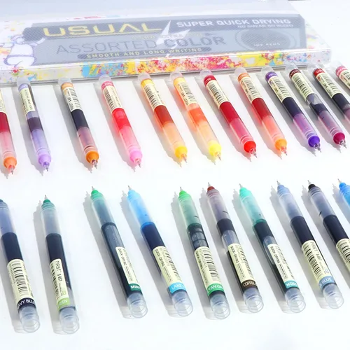 Miniatura 8 de USUAL 24 unidades de bolígrafos de tinta de gel, bolígrafos de tinta líquida, bolígrafos multicolor de 0.5 mm de punta fina, bolígrafos de escritura