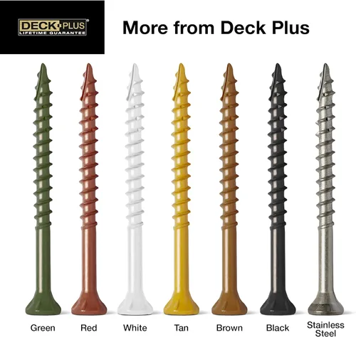 Miniatura 5 de Deck Plus Tornillos para valla y madera exterior con revestimiento epoxi de 3 pulgadas #10 x 3 Torx/Star Drive Incluido, rosca gruesa, tornillo