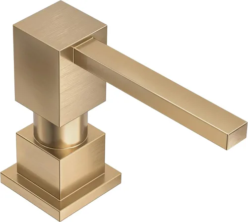 Miniatura 10 de Lava Odoro Dispensador de jabón para fregadero de cocina, dispensador de jabón dorado para fregadero, moderno y cuadrado integrado para fregadero