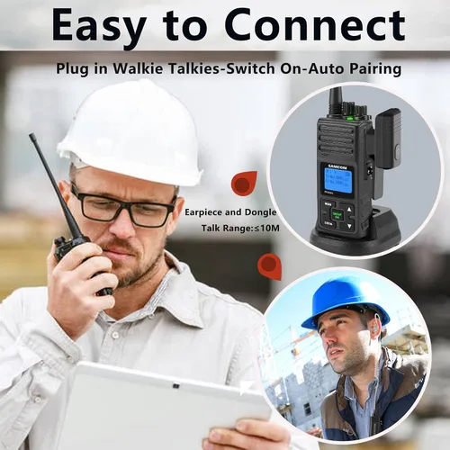 Miniatura 6 de SAMCOM Auriculares inalámbricos con tubo acústico transparente para Walkie Talkies, pieza de oído de vigilancia BTEAR01 con 2 pines tipo K dongle 10