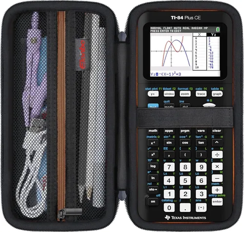 Elonbo Funda de transporte para calculadora gráfica a color Texas Instruments TI-84 Plus CE/TI-84 Plus/TI-83 Plus/TI-83 Plus CE, bolsillo de malla