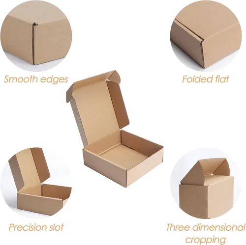 Miniatura 5 de PHAREGE - Paquete de 25 cajas de envío de 6 x 6 x 2 pulgadas, cajas de cartón corrugado marrón, cajas de correo pequeñas para embalaje de pequeñas