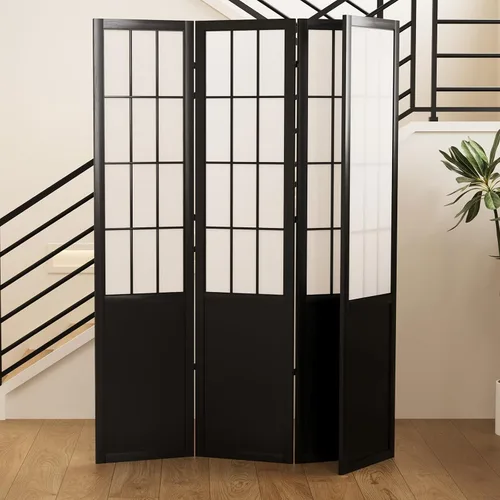 Miniatura 6 de Divisor de habitación plegable y pantalla de partición portátil de 5.6 pies, estilo Shoji chino japonés para separación de habitaciones - 4 paneles