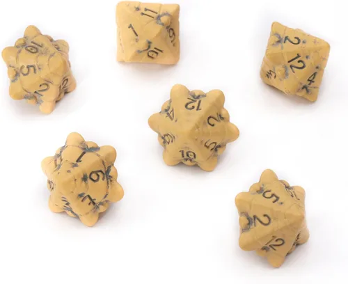 Miniatura 7 de Juego de dados DND - Juego de 7 dados poliédricos de calavera y hueso RPG - D20, D12, D10, D10, D8, D6 y D4 caras. Regalo genial y único para Hueso