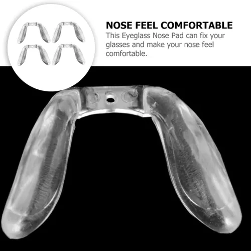 Miniatura 3 de Beavorty Almohadillas nasales antideslizantes de silicona para lentes cómodos de uso, almohadillas de repuesto suaves y duraderas, 4 piezas de 0.90