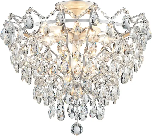 Miniatura 33 de WUZUPS Candelabro colgante de cristal con 5 luces, lámpara de techo moderna para dormitorio, pasillo, bar, cocina, baño, 20.3 pulgadas de alto