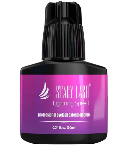 Miniatura 4 de Pegamento para extensión de pestañas Lightning Speed de 0.3 fl oz y pegamento extra de 0.5 onzas líquidas, Stacy Lash/adhesivo negro, 0.3 segundos