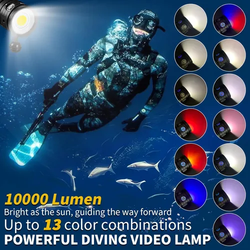Miniatura 2 de Luz de buceo, LetonPower TS S 10000Lumens 3,280.8 ft luz de video subacuática, linterna de buceo, linterna impermeable con carga tipo C para Turbo S