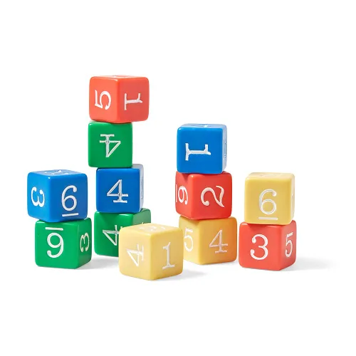 Miniatura 5 de hand2mind Dados de plástico con números de color de 3/4 pulgadas (juego de 12)