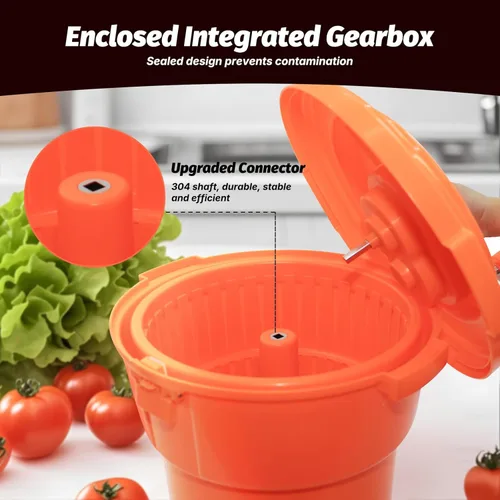 Miniatura 4 de CLIVIA Secador de lechuga manual grande de 5 galones/20 cuartos de galón y secado manual de lechuga hasta 7 cabezas de lechugas