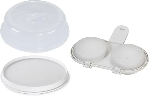 Miniatura 5 de Charola para microondas Nordic Ware para panceta o descongelar alimentos, Rejilla para tocino y carne, dos lados, con cubierta de 25,4 cm
