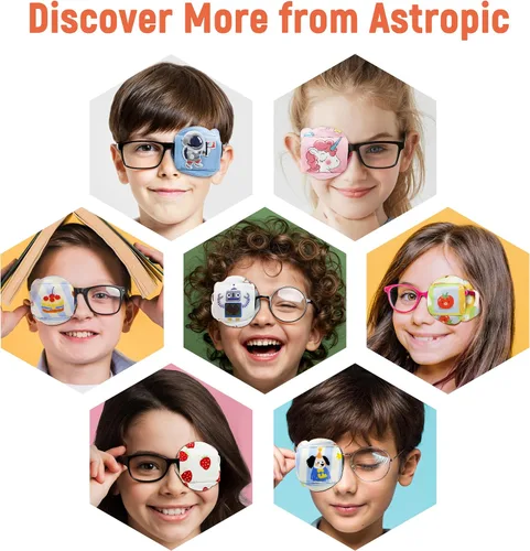 Miniatura 7 de Astropic Parche de algodón 3D y seda para niños Parche de ojos para niños para gafas Parche médico para niños con ojo perezoso