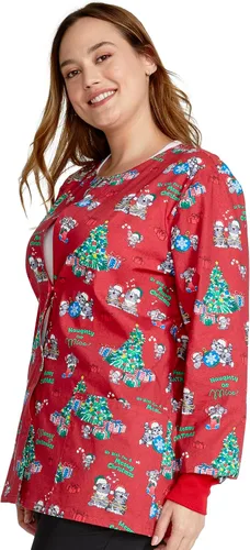 Miniatura 4 de Cherokee Impresiones Mujeres Calentamiento Scrubs Chaqueta Snap Front CK301