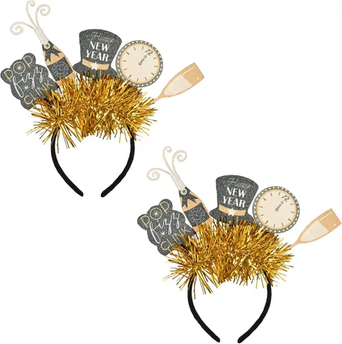Beistle Diademas de Feliz Año Nuevo - Brillantes, Star Boppers y sombreros de tela brillante: Año Nuevo