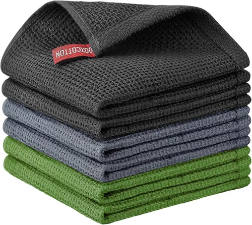 Miniatura 117 de Nialnant - Toalla de cocina 100% algodón, tejido gofre, suave, absorbente y de secado rápido, toallas para secar platos, trapos de limpieza - Multi