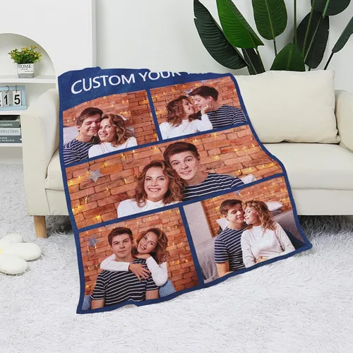 Miniatura 2 de Manta personalizada con imagen, manta personalizada para parejas, manta de fotos para sofá, familia, Navidad, Halloween, cumpleaños, boda, regalos 5