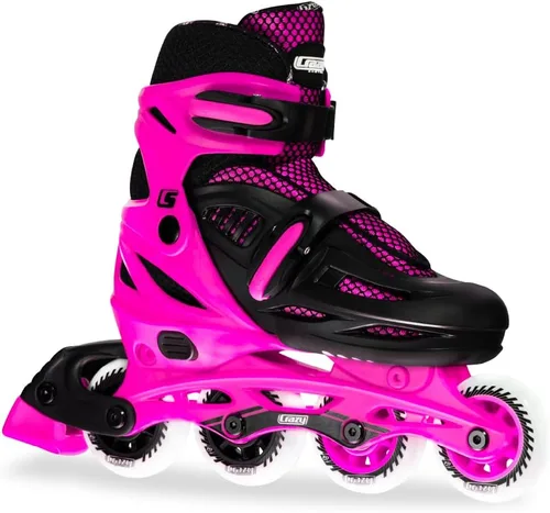 Miniatura 8 de Crazy Skates Patines en línea ajustables que se ajustan para adaptarse a cuatro tamaños Black