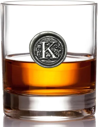 Miniatura 20 de English Pewter Company - Vaso de whisky de 11 onzas con inicial de monograma, regalos únicos para hombres, regalos personalizados con tu elección