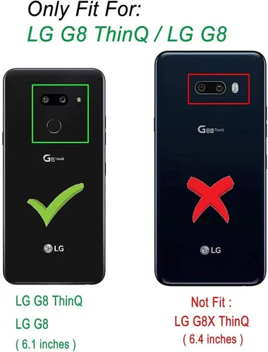 Miniatura 2 de Asuwish Funda de teléfono para LG G8 ThinQ, híbrida, resistente, a prueba de golpes, a prueba de caídas, cuerpo completo, resistente, teléfono