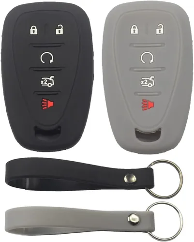 Miniatura 5 de 2 fundas de silicona de goma negra con 5 botones para llave inteligente, sin llave, compatible con Chevrolet Chevy Traverse Blazer Trailblazer