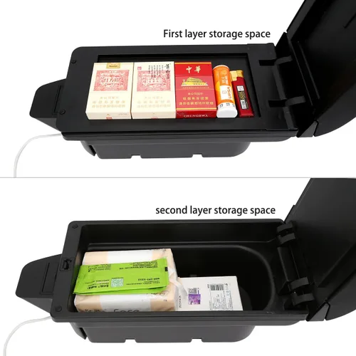 Miniatura 7 de Consola Reposabrazos para Toyota 86 GT86 / Subaru BRZ Centro Caja de Almacenamiento Dual para Scion FR-S 2012-2020 (Todo Negro) Reposabrazos