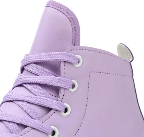 Miniatura 4 de Patines de ruedas para mujeres y hombres, zapatos altos de piel de vacuno, patines clásicos de doble fila, patines de cuatro ruedas para hombres