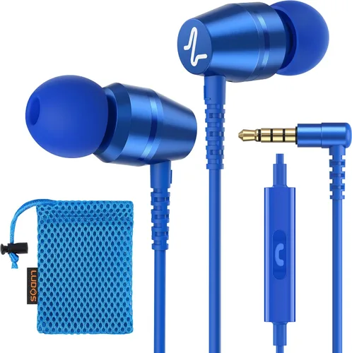 Miniatura 13 de LUDOS OMNITONE Auriculares con cable in-ear, 5 años de garantía, auriculares con micrófono, conector de 3.5 mm, auriculares con cable