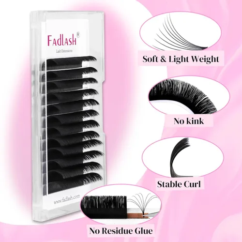 Miniatura 2 de FADLASH Extensiones de pestañas con rizo D, 0.07 mm, bandeja mixta fácil de usar, pestañas de volumen 2D-10D, autoaplicables, 15-20 mm