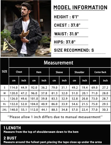 Miniatura 6 de TACVASEN - Chaquetas de algodón para hombre, estilo militar, con múltiples bolsillos