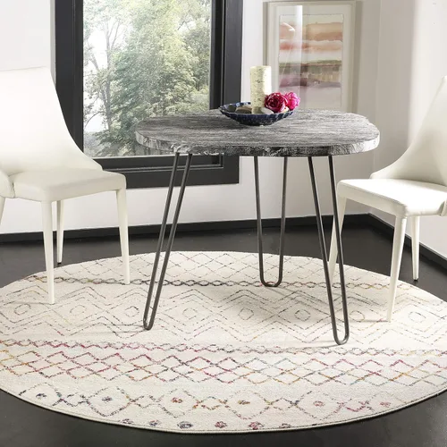 Miniatura 38 de SAFAVIEH Madison Collection - Alfombra decorativa de 2 x 3 pies, color marfil y carbón, diseño marroquí bohemio envejecido, no desprende pelusa