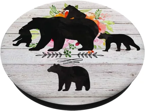Miniatura 2 de Protector Mama Bear - 4 niños PopSockets PopGrip: agarre intercambiable para teléfonos y tabletas