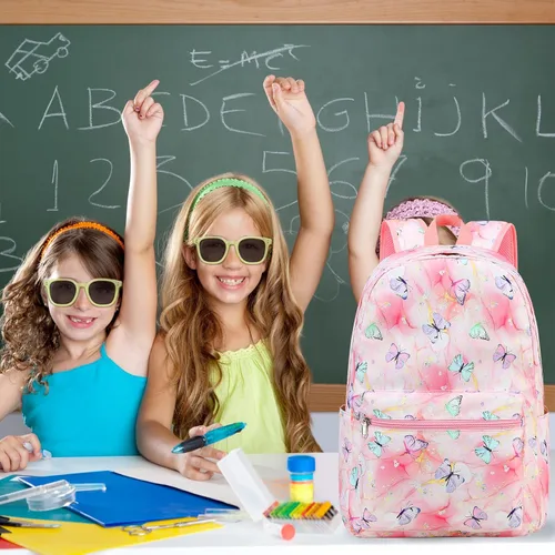 Miniatura 6 de BTOOP Mochila para niños en edad preescolar para niños y niñas, mochila escolar de viaje de 15 pulgadas, para niños de 3 a 8 años, rosado
