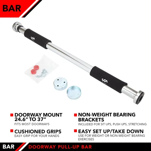 Miniatura 3 de JFIT Deluxe Multi Exercise Doorway Pull-Up Bar with Comfort Grips, 40-Inch