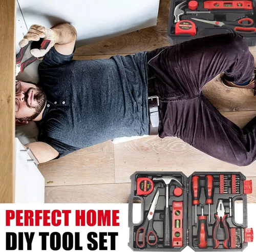 Miniatura 8 de SPICIMOMO Basic Home Kit de Herramientas Rojo - Juego de Herramientas de 38 Piezas con Cajas de Almacenamiento Portátiles para Reparación