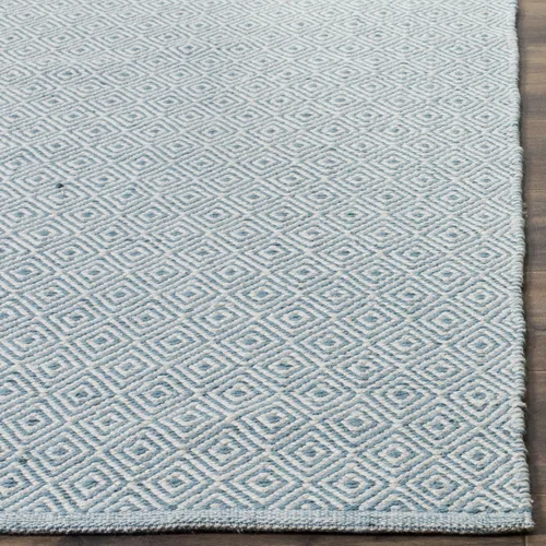 Miniatura 5 de SAFAVIEH Montauk Collection - Alfombra de área de 5 x 8 pies, color marfil y azul claro, tejido plano hecho a mano, de algodón, ideal para zonas