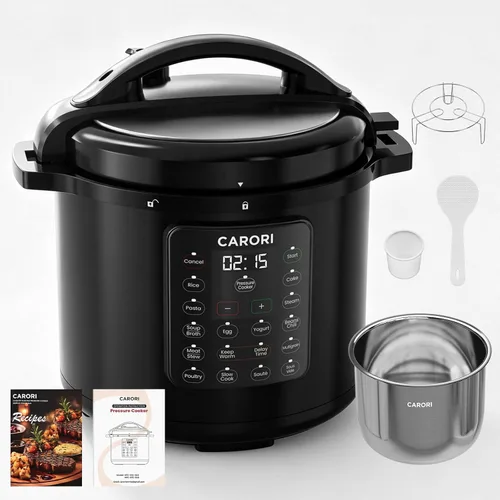 Miniatura 14 de Olla a presión eléctrica 3QT, 8 en 1, ahorro de tiempo y saludable, olla antiadherente de cerámica para comidas rápidas, salteado, olla a presión