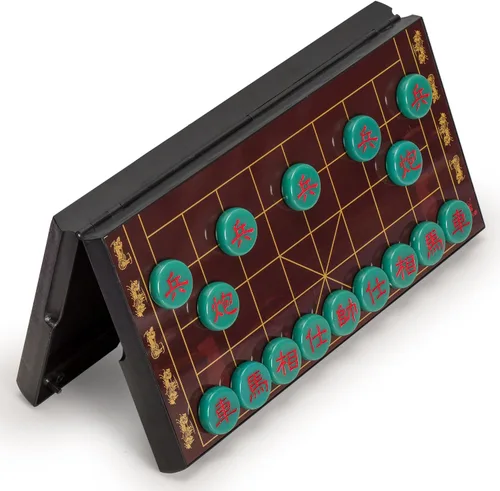 Miniatura 4 de Yellow Mountain Imports Ajedrez Chino (Xiangqi) Juego de Mesa Magnético de Viaje (12.8 Pulgadas) con Piezas de Juego de Color Jade