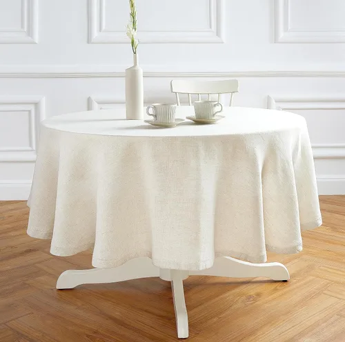 Miniatura 27 de Solino Home Mantel redondo de lino blanco, 60 pulgadas, mantel redondo de lino 100% puro, lino europeo, lavable a máquina para verano, 4 de julio