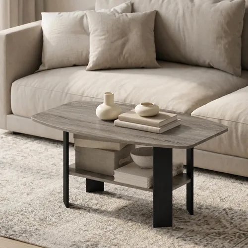 Miniatura 10 de Furinno Mesa de centro de diseño simple, nogal oscuro