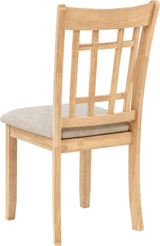 Miniatura 8 de Coaster Home Furnishings - LAVON - Madera y tela - Sillas de comedor sin brazos con asiento tapizado - Juego de 2 - Roble claro y lino - 106622