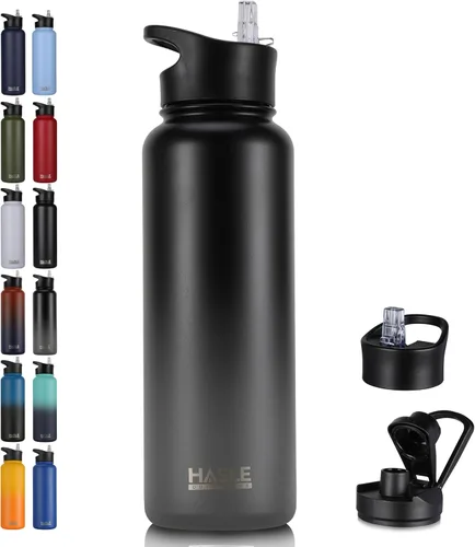 Miniatura 20 de HASLE OUTFITTERS Botella de agua aislada de 22 onzas, botella de agua de acero inoxidable de doble pared, boca ancha con tapa de popote y tapa
