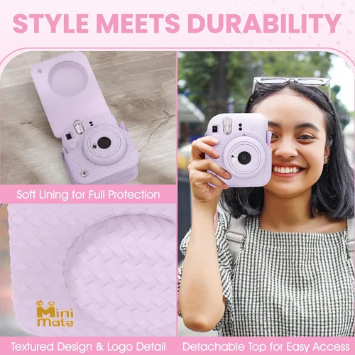 Miniatura 6 de Fujifilm Instax Mini 12 Cámara Instantánea Morado Lila + Funda de Diseño Personalizado Minimate + Película Fuji Instax 10 Hojas y Álbum de Fotos