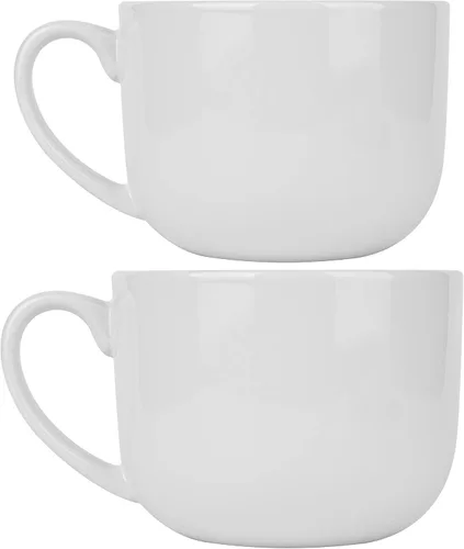 Miniatura 8 de 50oz gran taza de sopa de cerámica con asas para café, té, helado, cereal (negro)