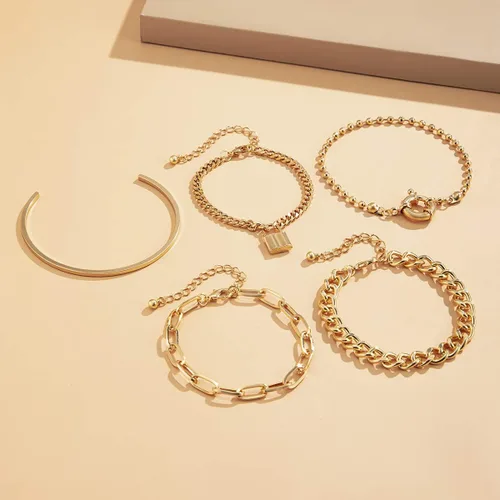 Miniatura 10 de 5 pulseras con dije de candado para mujeres y adolescentes, accesorios de mano de fiesta, Aolly, No es una piedra preciosa