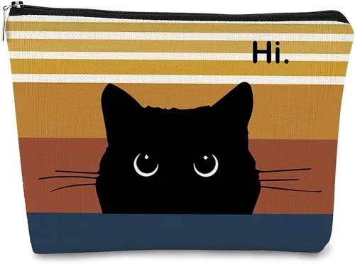 Miniatura 23 de Regalos de Gatos - Pequeña bolsa de maquillaje, bolsa de cosméticos para amantes de los gatos, bolsa de maquillaje para adolescentes y mujeres, cat 1