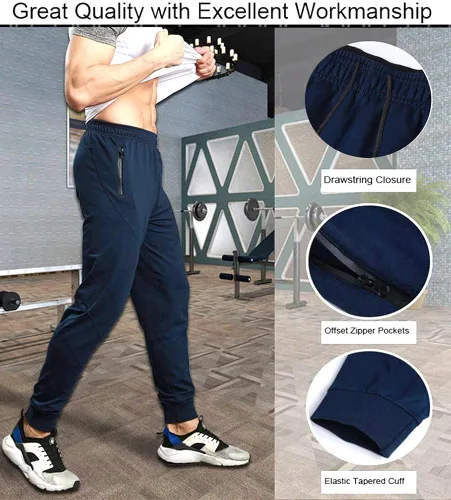 Miniatura 6 de TBMPOY - Pantalones deportivos para hombre, con bolsillos con cierre