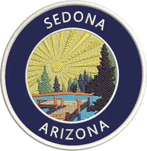 Miniatura 2 de Lake Dock - Sedona - Arizona - Bordado de 3.5 pulgadas para planchar o coser, parches decorativos para vacaciones, aventura, tema novedoso