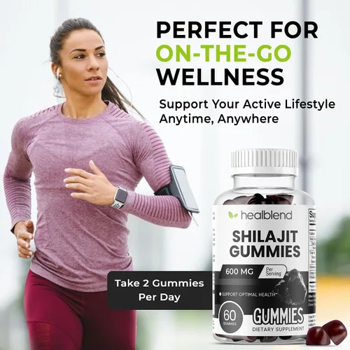 Miniatura 5 de healblend Gomitas Shilajit orgánicas del Himalaya de 600 mg – Salud óptima, energía e inmunidad para hombres y mujeres, sabor a fruta natural – 60